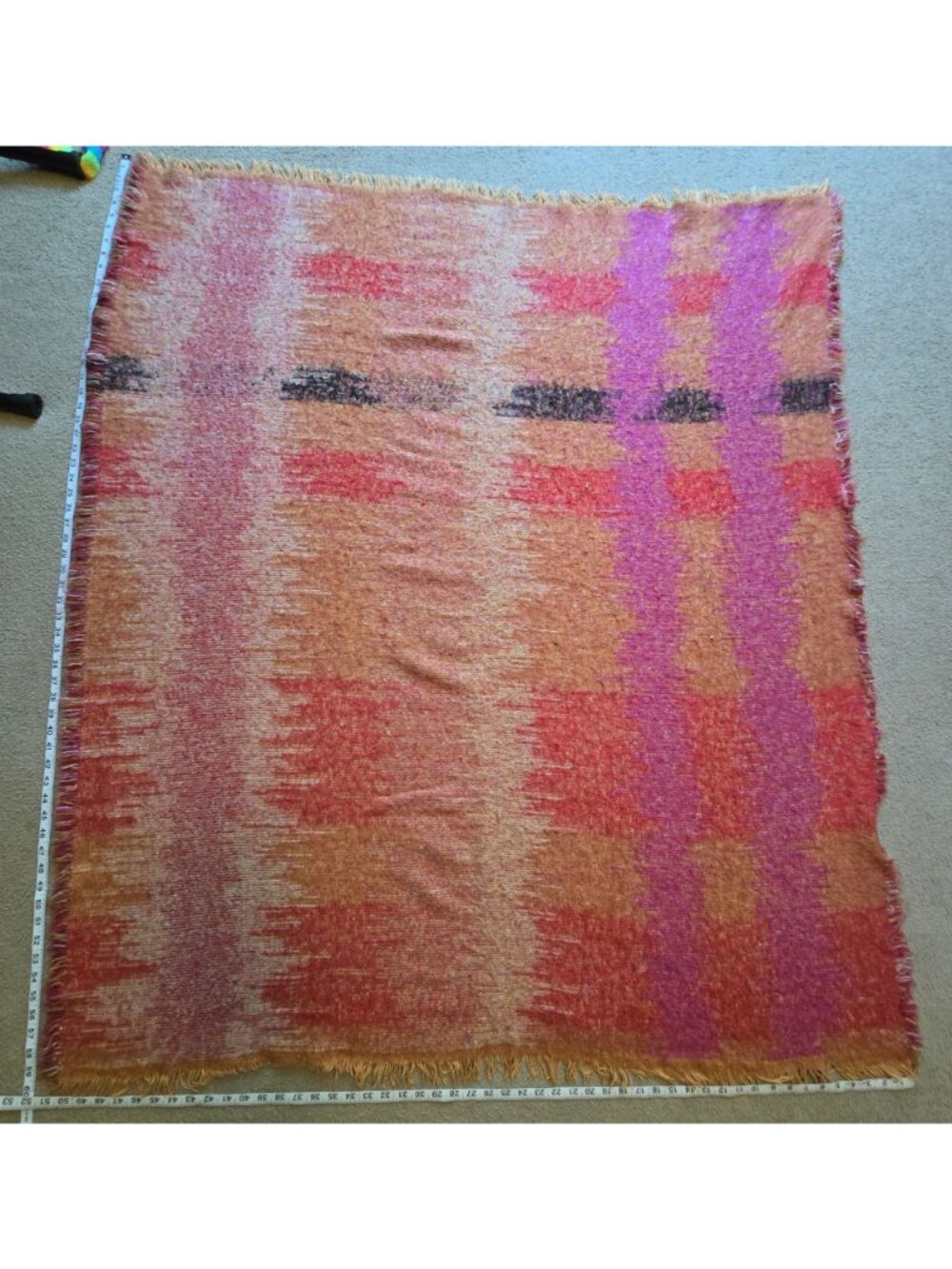 Anthropologie Tania Throw Blanket & Pillow Covers Red/Orange Ombre - Picture 2 of 8